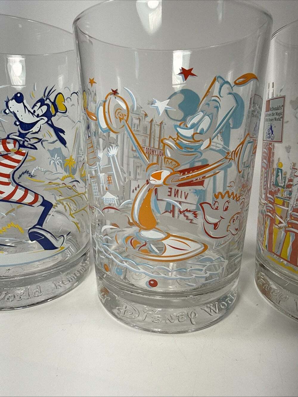 Set of 4 McDonalds Walt Disney World Remember The Magic 25th Anniversary Glasses - Picture 4 of 7